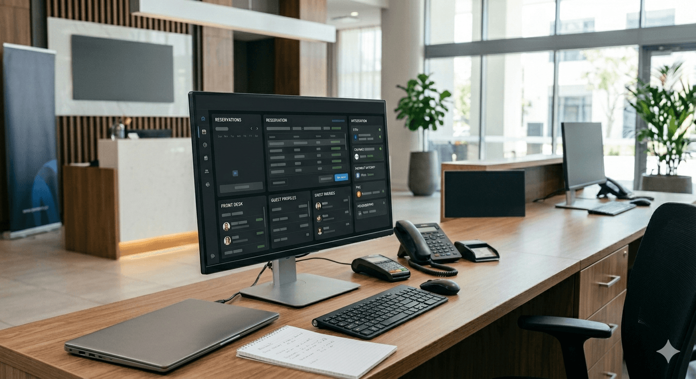 Desktop computer on a modern workspace